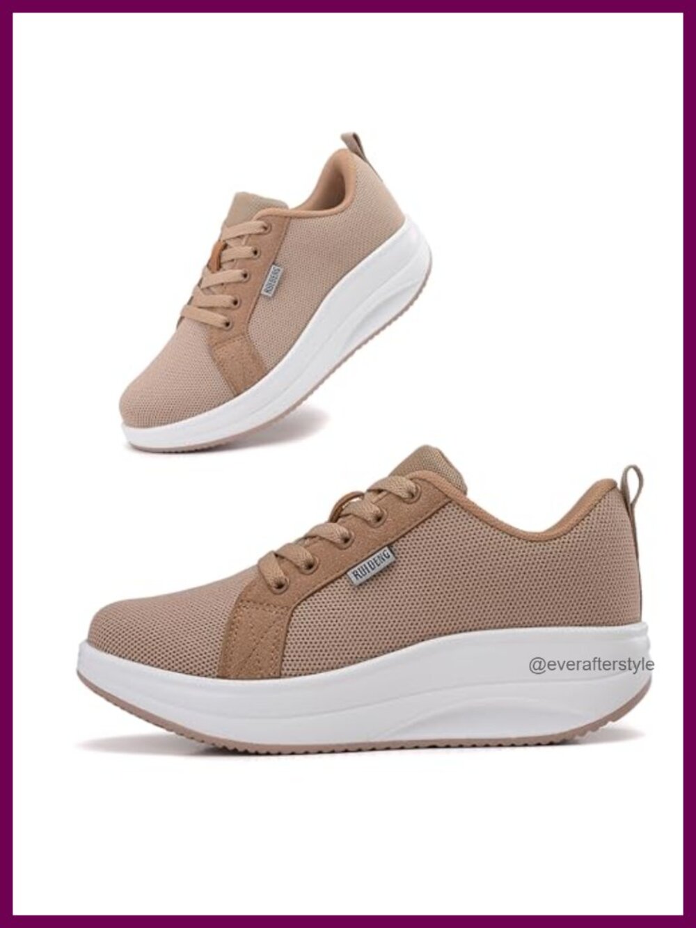 Women's Platform Walking Sneakers, Rocker Bottom Shoes, Cushioned & Lightweight